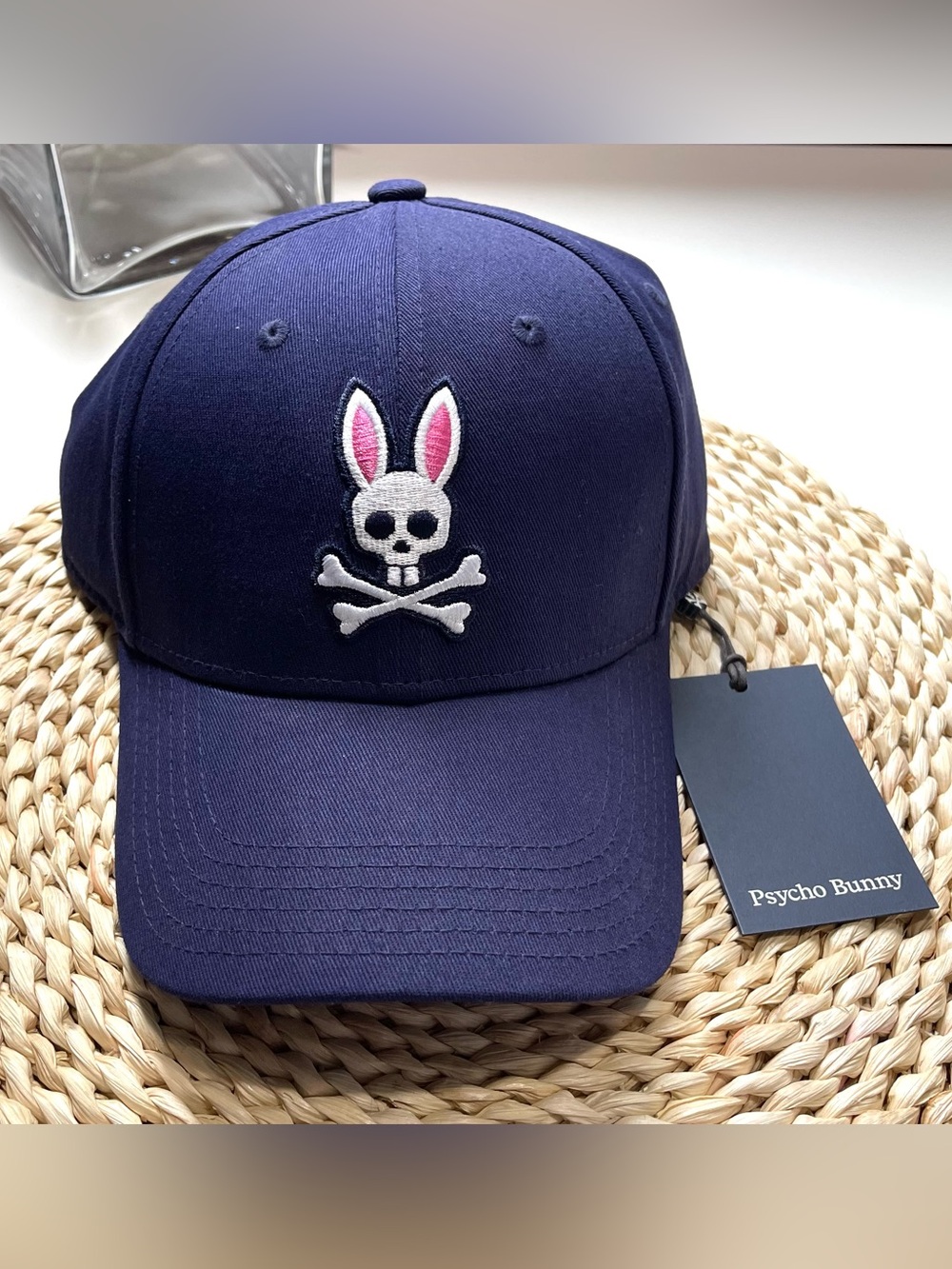 Psycho Bunny White Skull Blue Baseball Cap